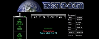 Open Beta for browser game Earth Doom