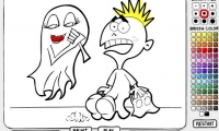 Ghost couple coloring page