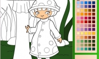 Mushroom Girl Coloring